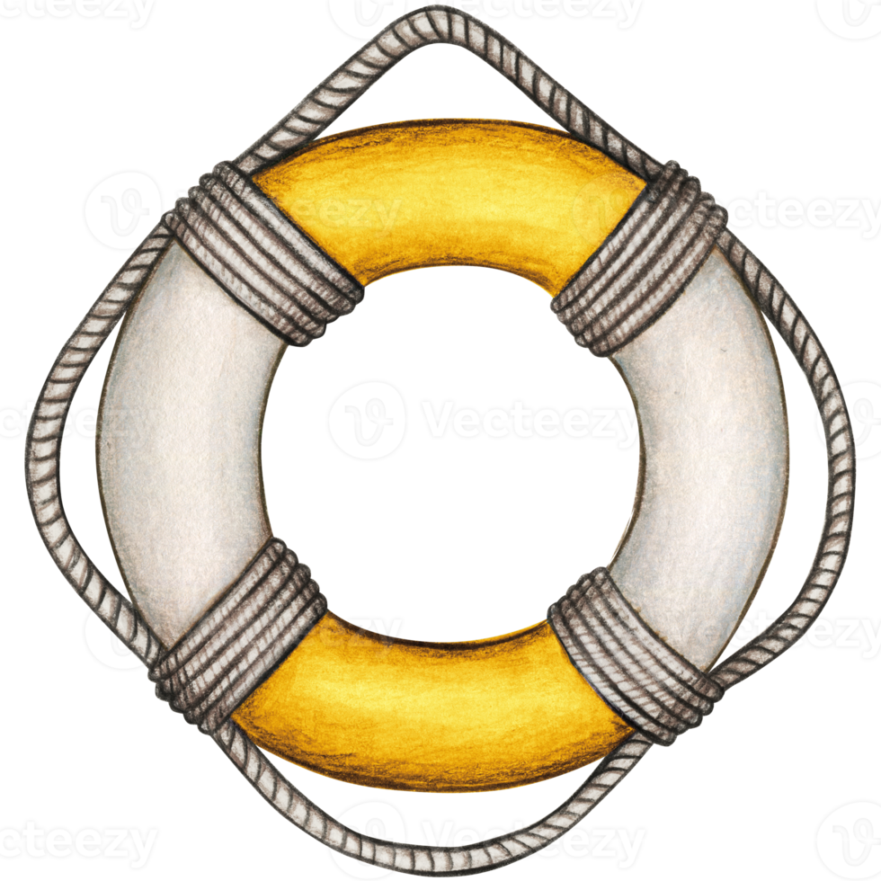 waterclor nautical life buoy png
