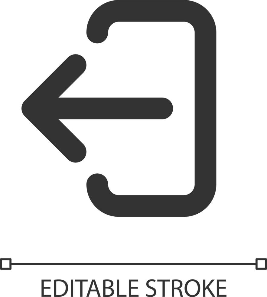 Export data pixel perfect linear ui icon. Importing files. Data backup. Unloading database. GUI, UX design. Outline isolated user interface element for app and web. Editable stroke vector
