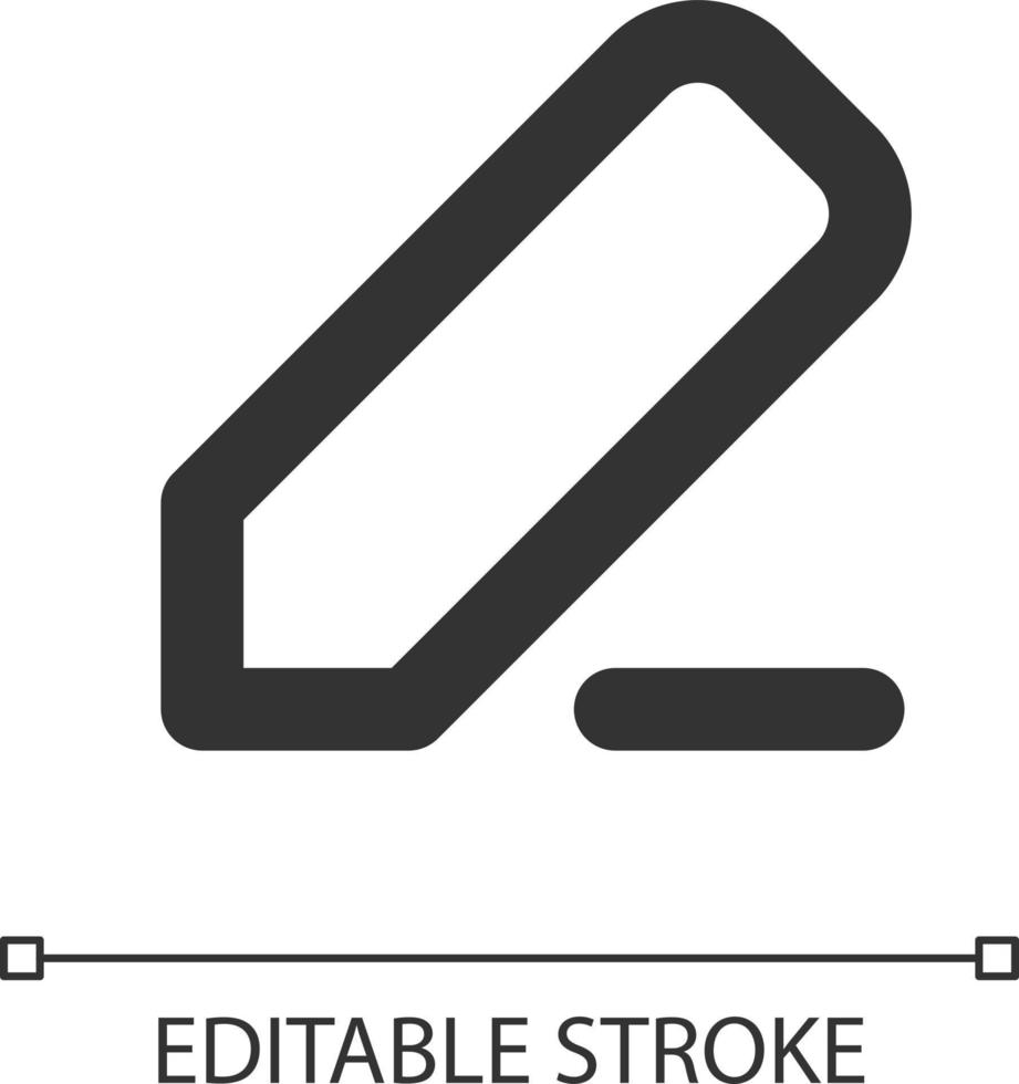 Note taking pixel perfect linear ui icon. Highlighting, editing text. Digital notebook. GUI, UX design. Outline isolated user interface element for app and web. Editable stroke vector