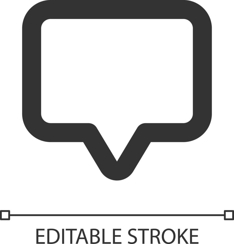 Leave note pixel perfect linear ui icon. Social media notification. New message in chat alert. GUI, UX design. Outline isolated user interface element for app and web. Editable stroke vector