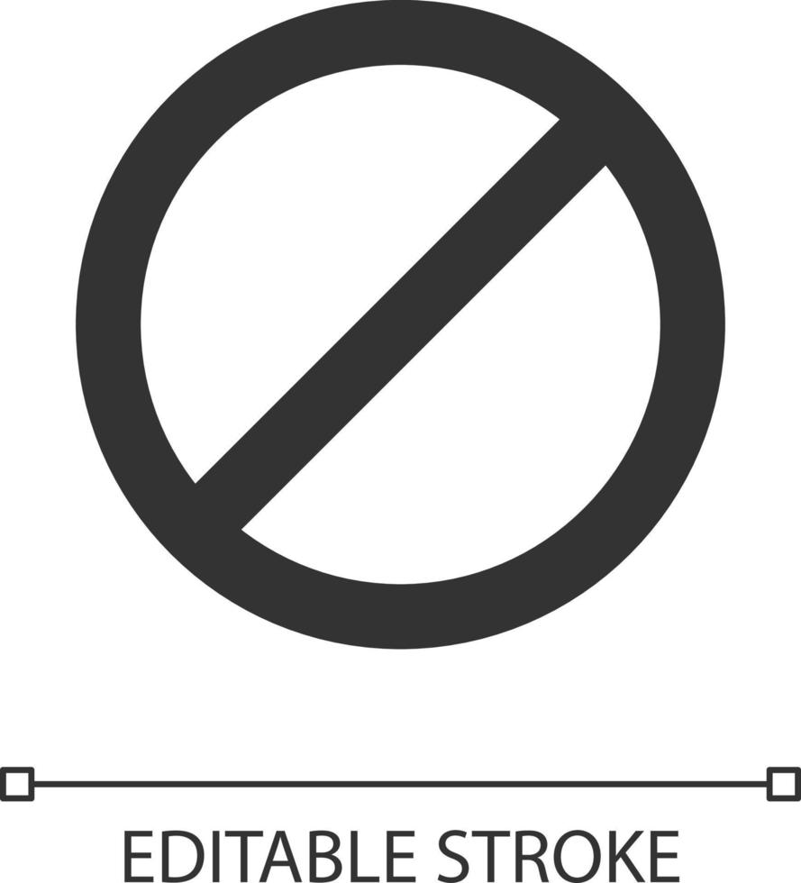 Failure occurred pixel perfect linear ui icon. Error message. Access blocked. Restriction. GUI, UX design. Outline isolated user interface element for app and web. Editable stroke vector