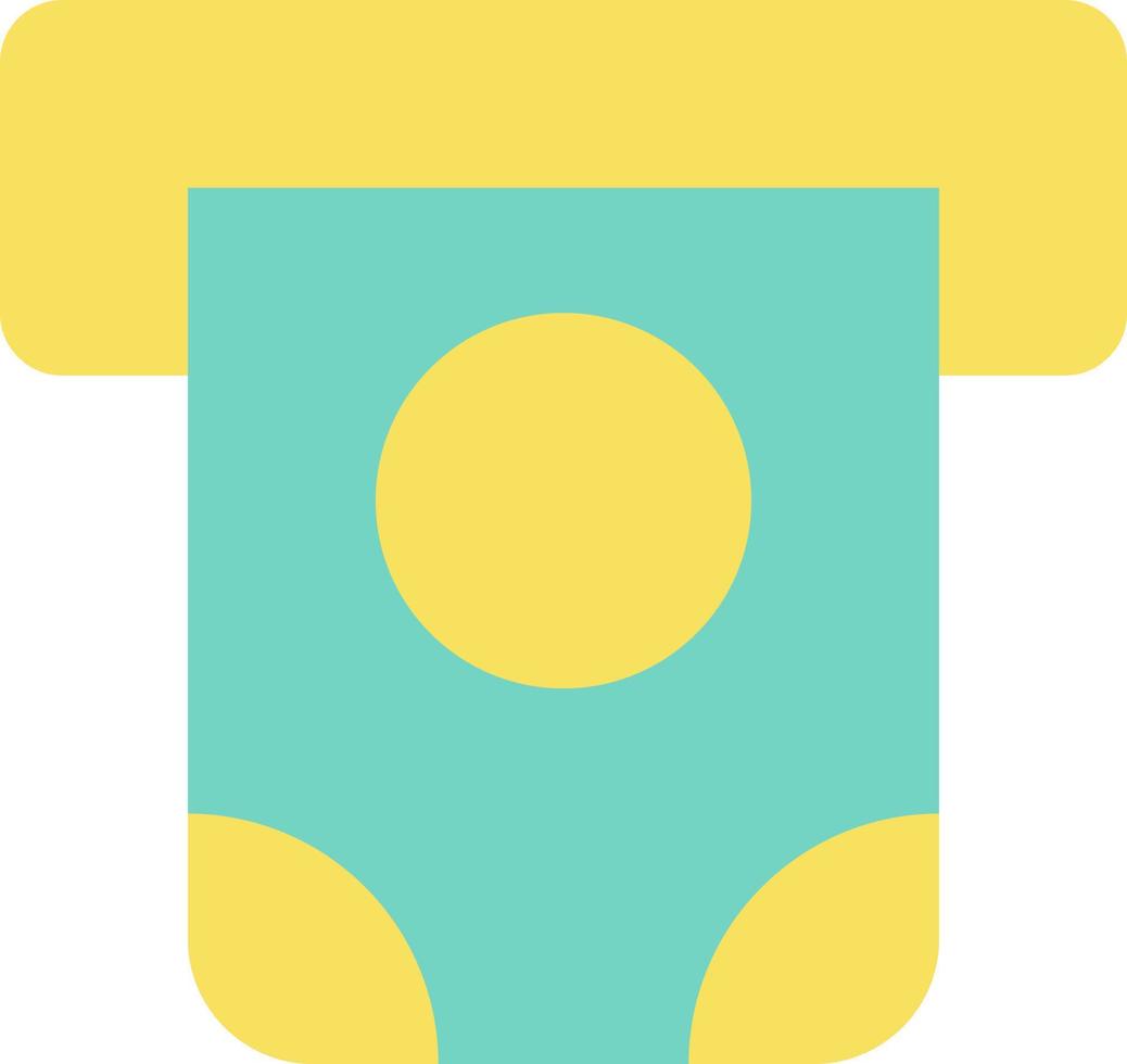 Money dispenser flat color ui icon. Automated teller machine. Deposit slot for banknotes. Simple filled element for mobile app. Colorful solid pictogram. Vector isolated RGB illustration