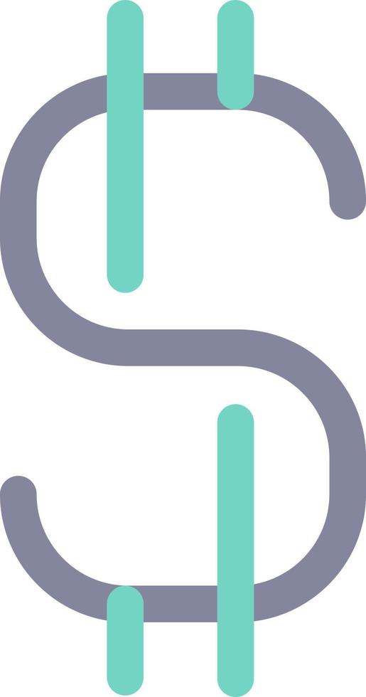 Dollar sign flat color ui icon. Currency and money. Finance and banking. Richness and wealth. Simple filled element for mobile app. Colorful solid pictogram. Vector isolated RGB illustration