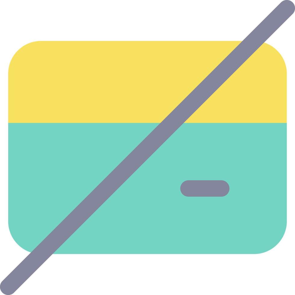 Declined payment flat color ui icon. Incomplete financial operation. Expired credit card. Simple filled element for mobile app. Colorful solid pictogram. Vector isolated RGB illustration