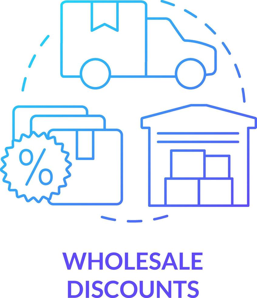 Wholesale discounts blue gradient concept icon. Customer loyalty program. Type of allowances abstract idea thin line illustration. Isolated outline drawing vector