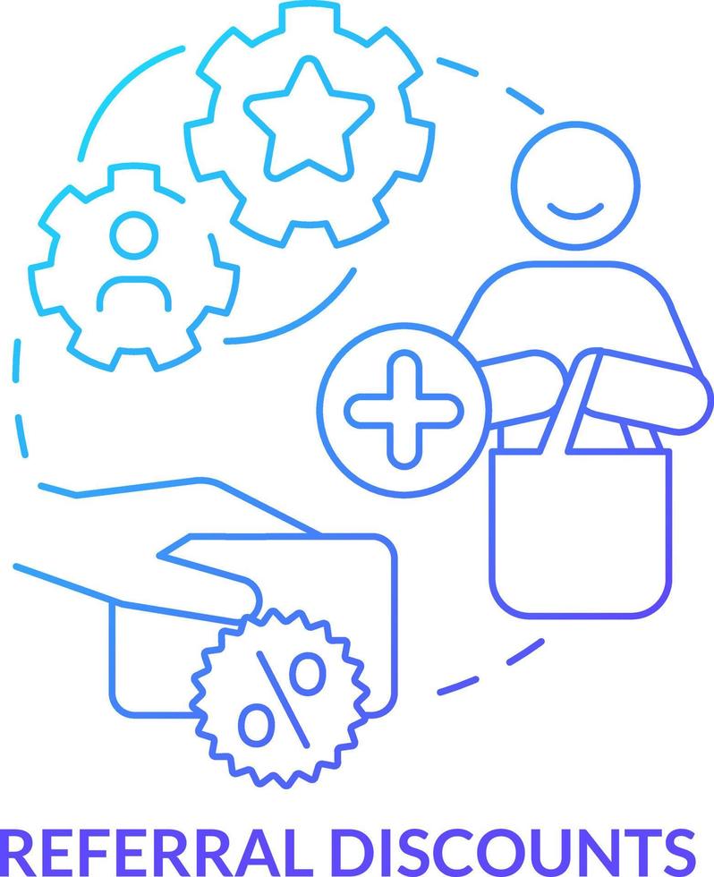 Referral discounts blue gradient concept icon. Partner program. Customer bonuses. Allowances type abstract idea thin line illustration. Isolated outline drawing vector
