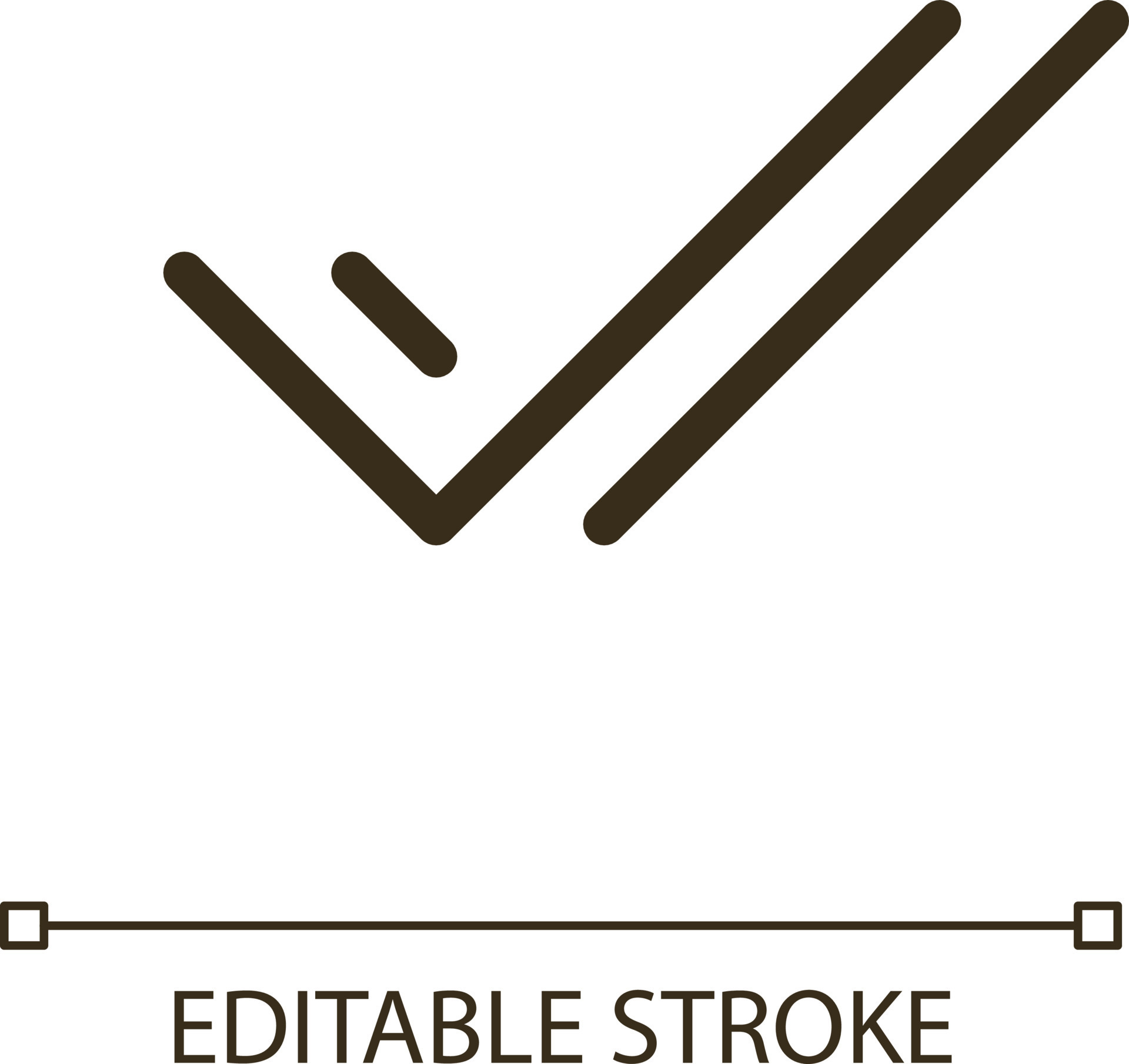 Two checkmarks pixel perfect RGB color ui icon. Messenger indicator