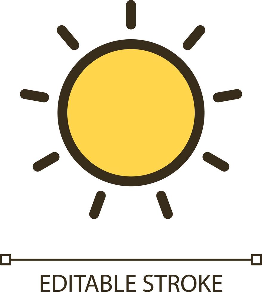 Sun pixel perfect RGB color ui icon. Brightness tool. Photo editor ...