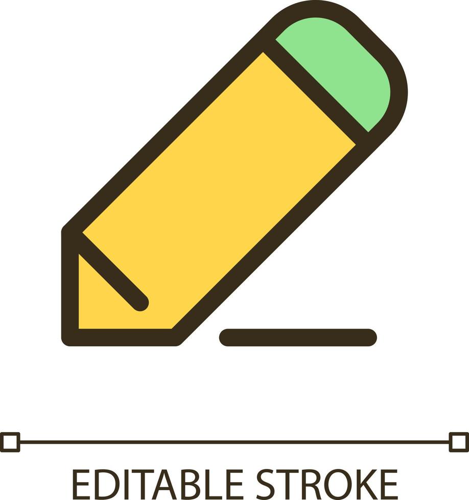 Pencil pixel perfect RGB color ui icon. Drawing lines. Photo decoration. Simple filled line element. GUI, UX design for mobile app. Vector isolated pictogram. Editable stroke