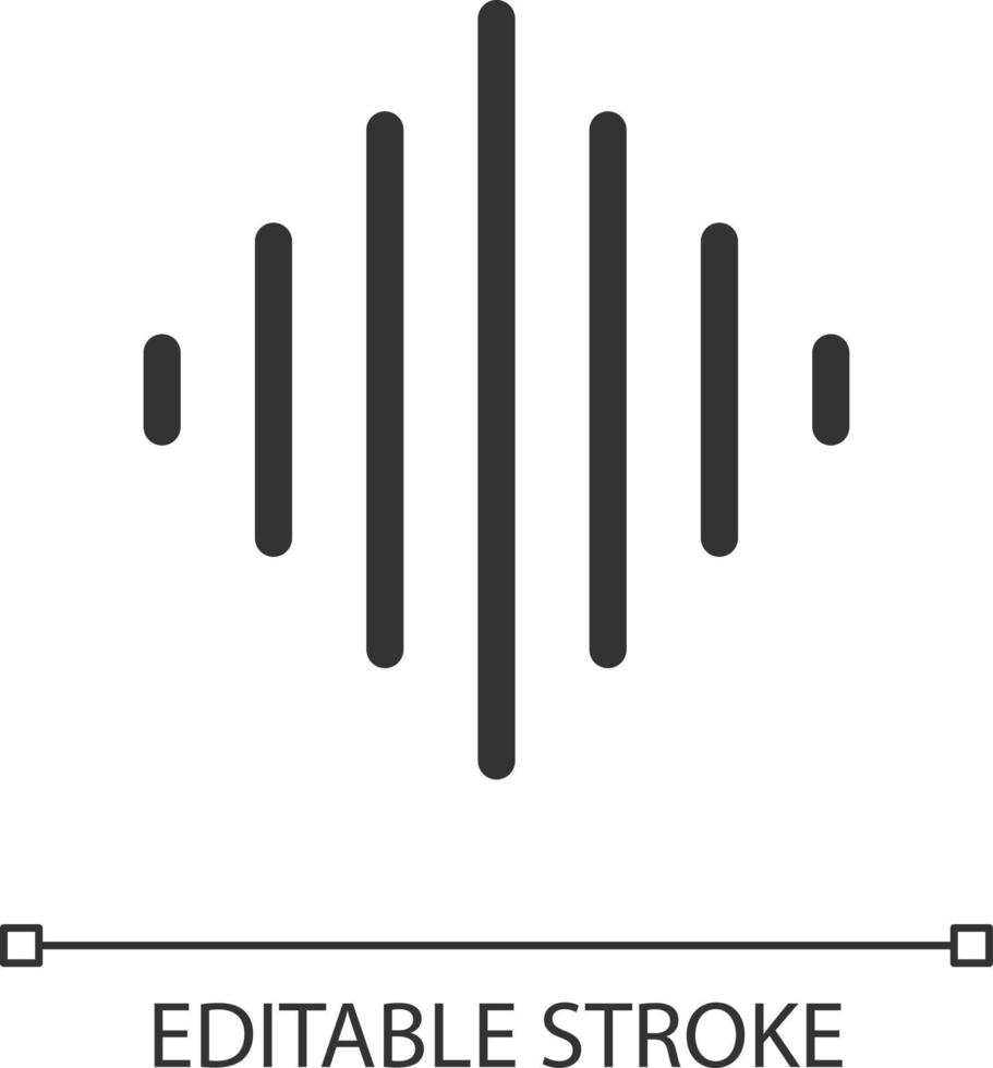 Sound wave pixel perfect linear ui icon. Audio track of film. Video editor instrument. GUI, UX design. Outline isolated user interface element for app and web. Editable stroke vector