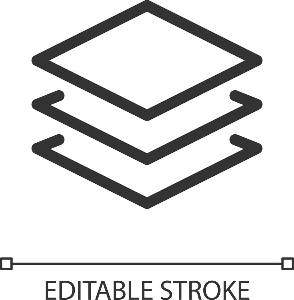 Layers panel pixel perfect linear ui icon. Separate elements. Photo editor instrument. GUI, UX design. Outline isolated user interface element for app and web. Editable stroke vector