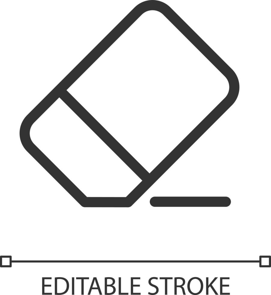 Eraser pixel perfect linear ui icon. Remove image part. Picture, video repair. Photo editor. GUI, UX design. Outline isolated user interface element for app and web. Editable stroke vector