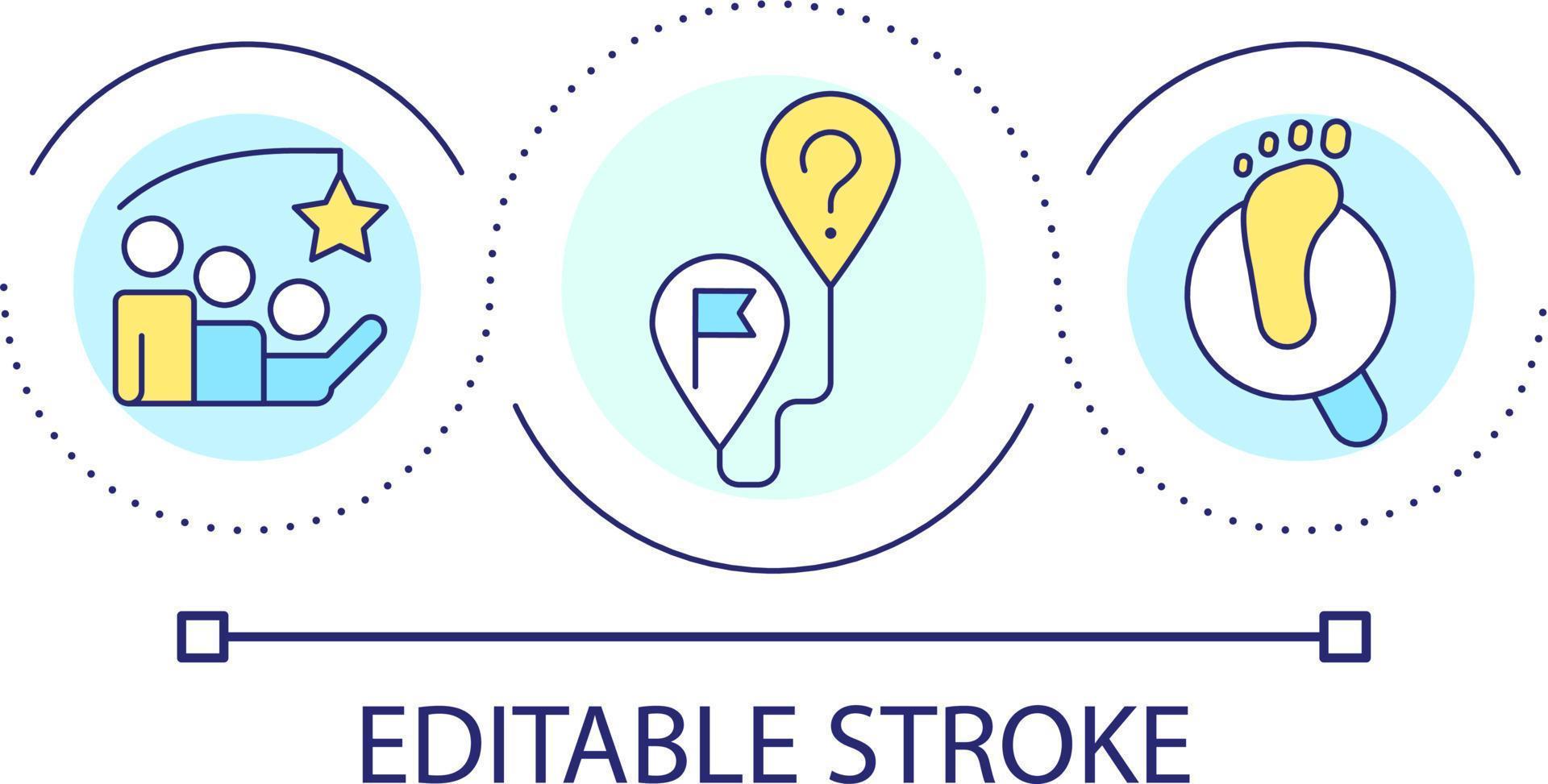 Find new ways and incentives loop concept icon. Future revenue forecast. Trace analysing abstract idea thin line illustration. Isolated outline drawing. Editable stroke vector