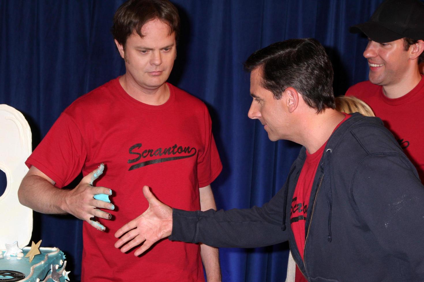 Rainn Wilson  Steve Carell   100th Episode of The Office  On Location at Calamigos Ranch in Malibu  CA on April 14 20092009 photo