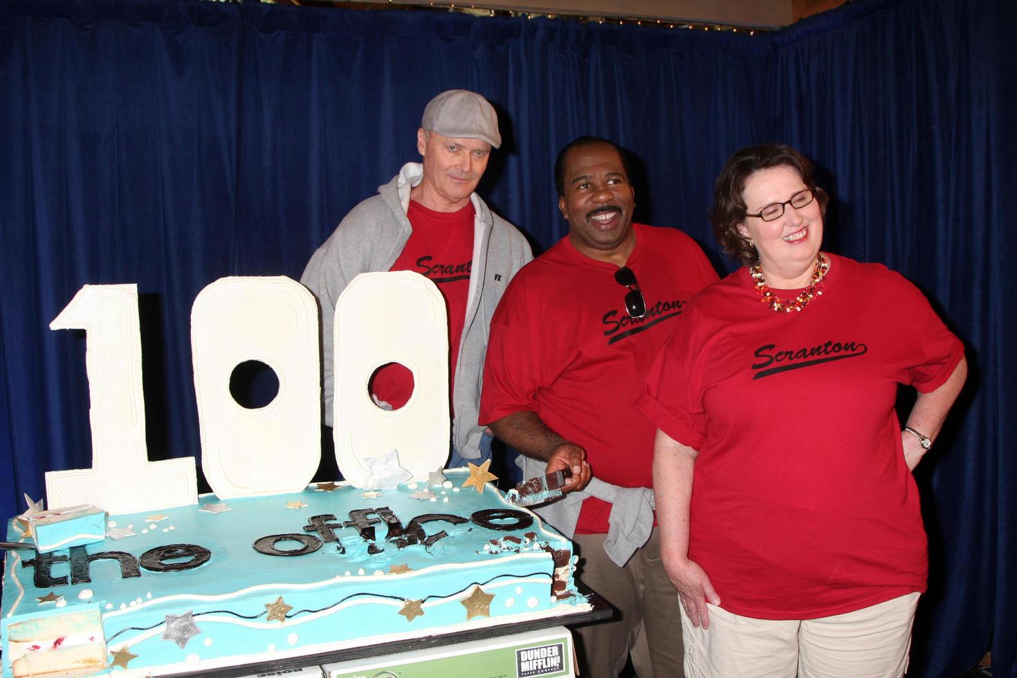 Creed Bratton Leslie David Baker and Phyllis Smith  100th Episode of The Office  On Location at Calamigos Ranch in Malibu  CA on April 14 20092009 photo