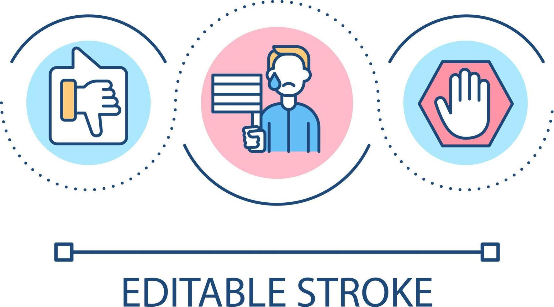 Avoid LGBT discrimination loop concept icon. Community challenges. Equal right for everyone abstract idea thin line illustration. Isolated outline drawing. Editable stroke vector
