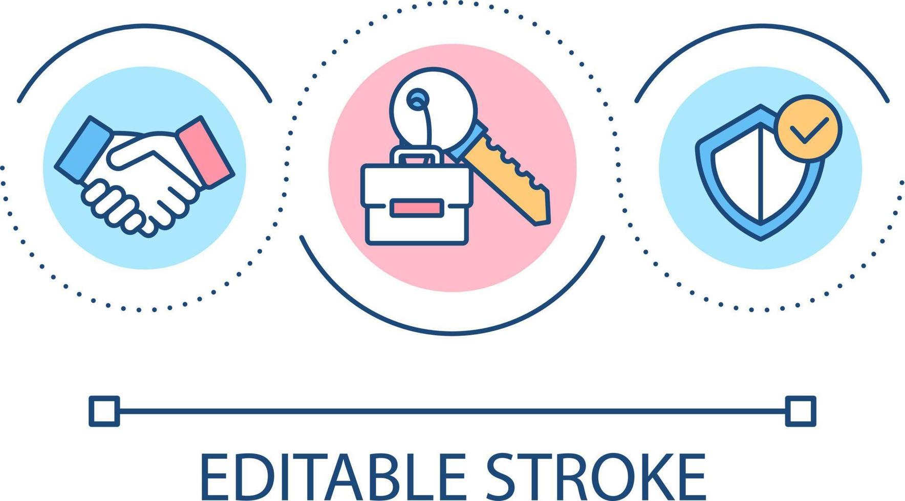 Job loss insurance loop concept icon. Employment protection. Workplace and career guarantee abstract idea thin line illustration. Isolated outline drawing. Editable stroke vector