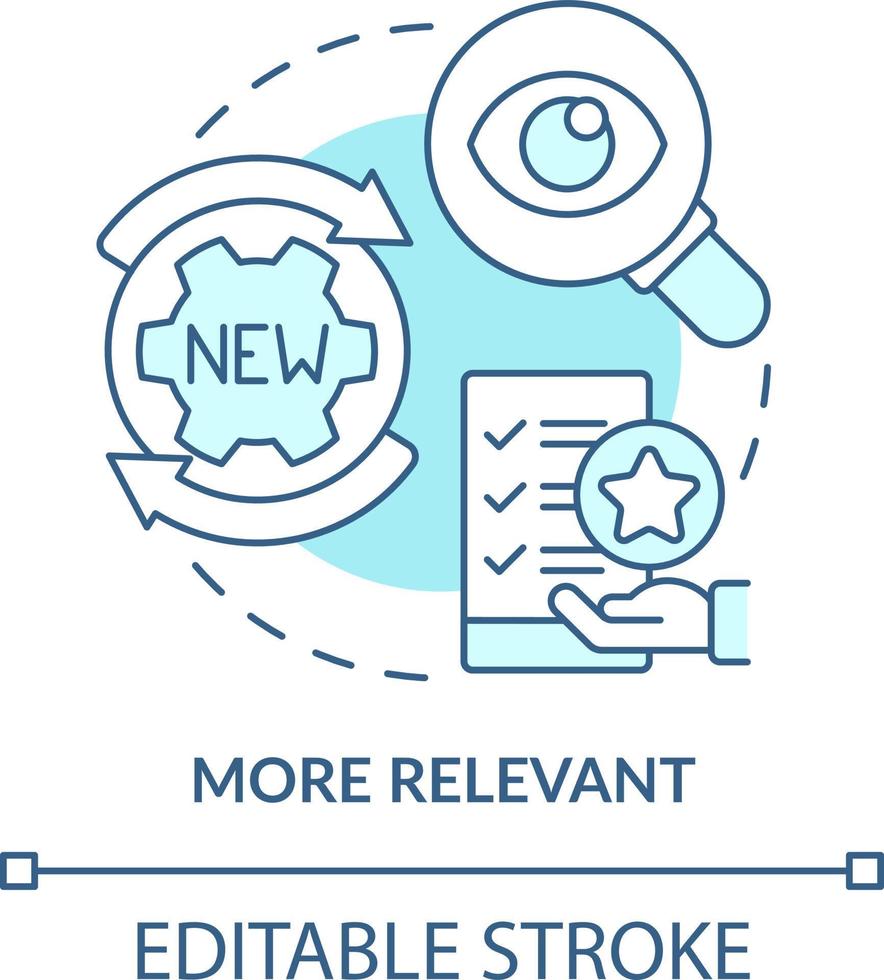 More relevant turquoise concept icon. Implement new strategy. Benefit of adaptability abstract idea thin line illustration. Isolated outline drawing. Editable stroke vector