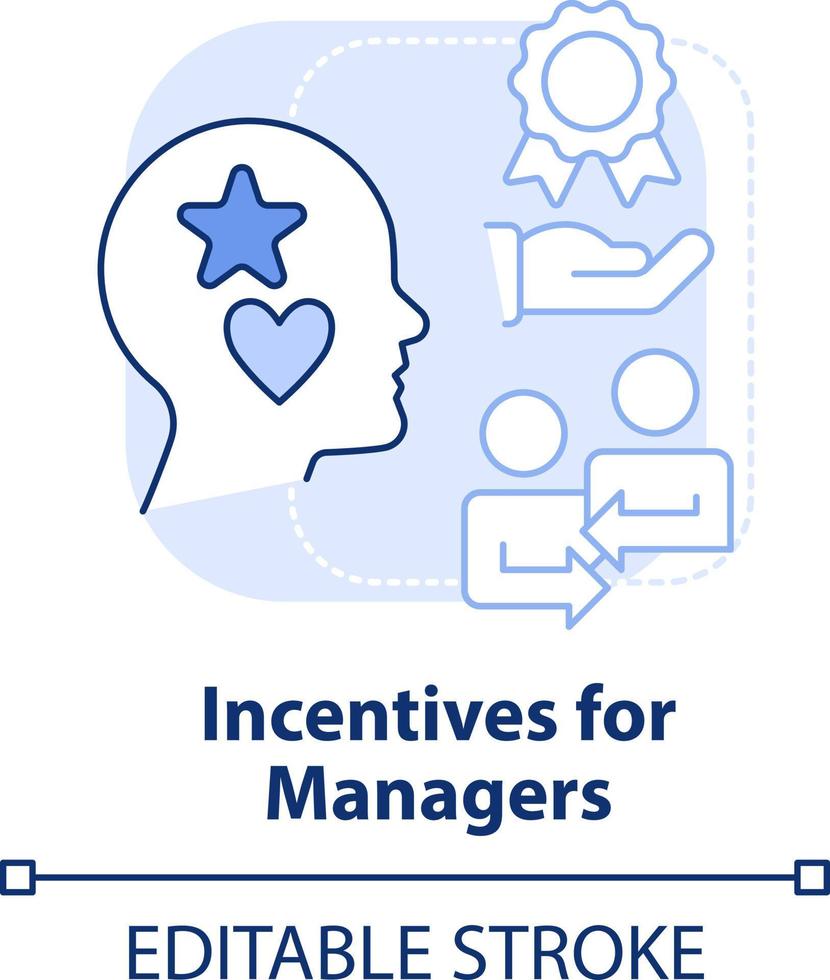 Incentives for managers light blue concept icon. Career goals. Motive for merger abstract idea thin line illustration. Isolated outline drawing. Editable stroke vector