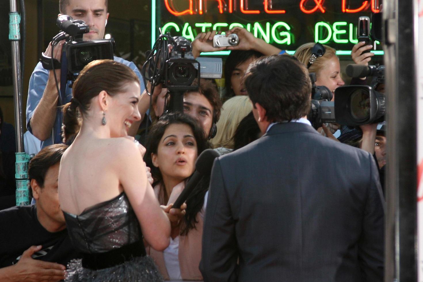 Anne Hathaway  Steve Carell  arriving at the Premiere of Get Smart  at Manns Village Theater in Westwood CAJune 16 20082008 photo