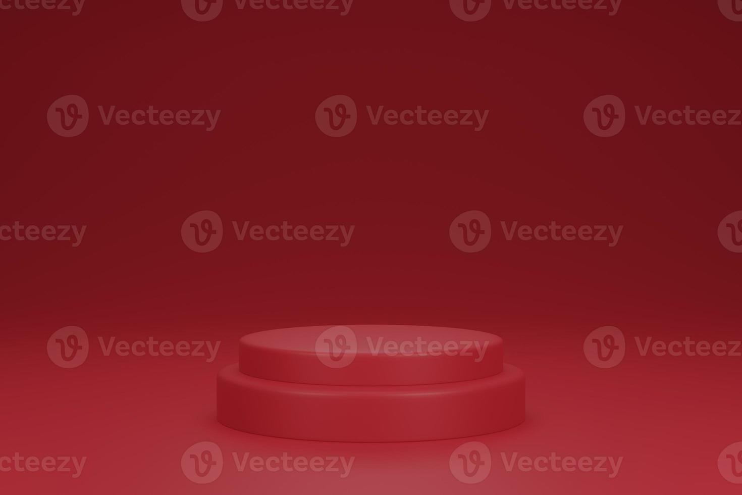 3d rendering of minimal luxury red podium for product presentation backdrop photo