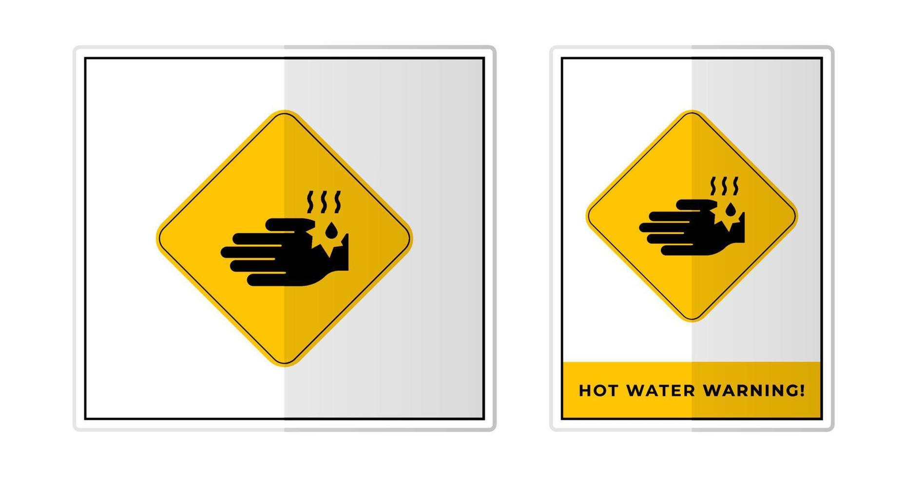 Hot water warning Sign Label Symbol Icon Vector Illustration