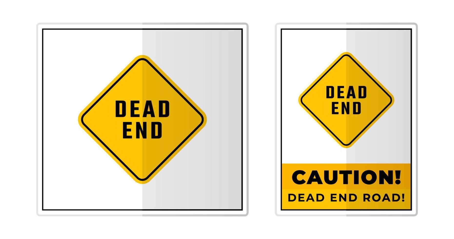 Dead end Road Sign Label Symbol Icon Vector Illustration