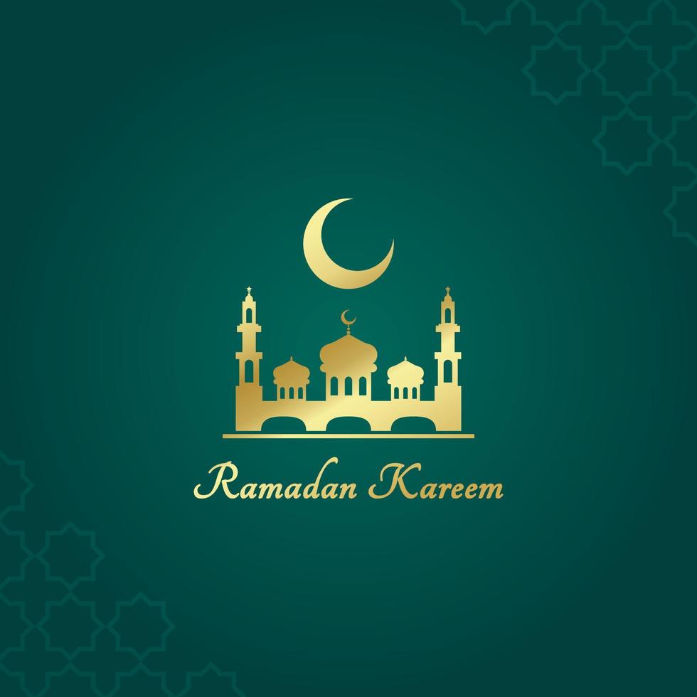 Ramadán kareem islámico saludo tarjeta bandera para celebrar musulmán santo mes vector ilustración