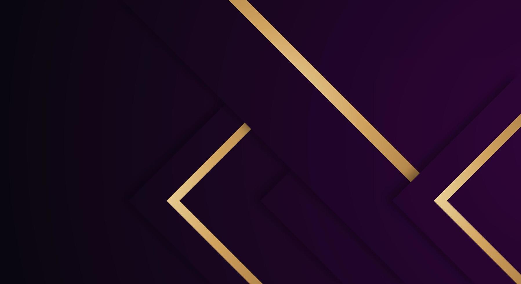 Abstract Premium Dark Purple Geometric Overlap Layers with Stripes Golden Lines Luxury Background vector