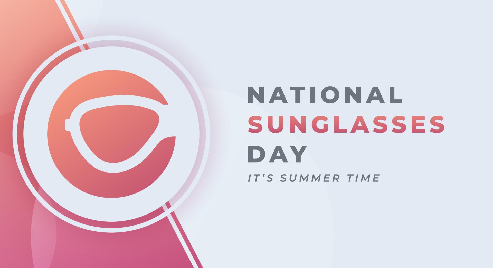 Happy National Sunglasses Day June Celebration Vector Design Illustration. Template for