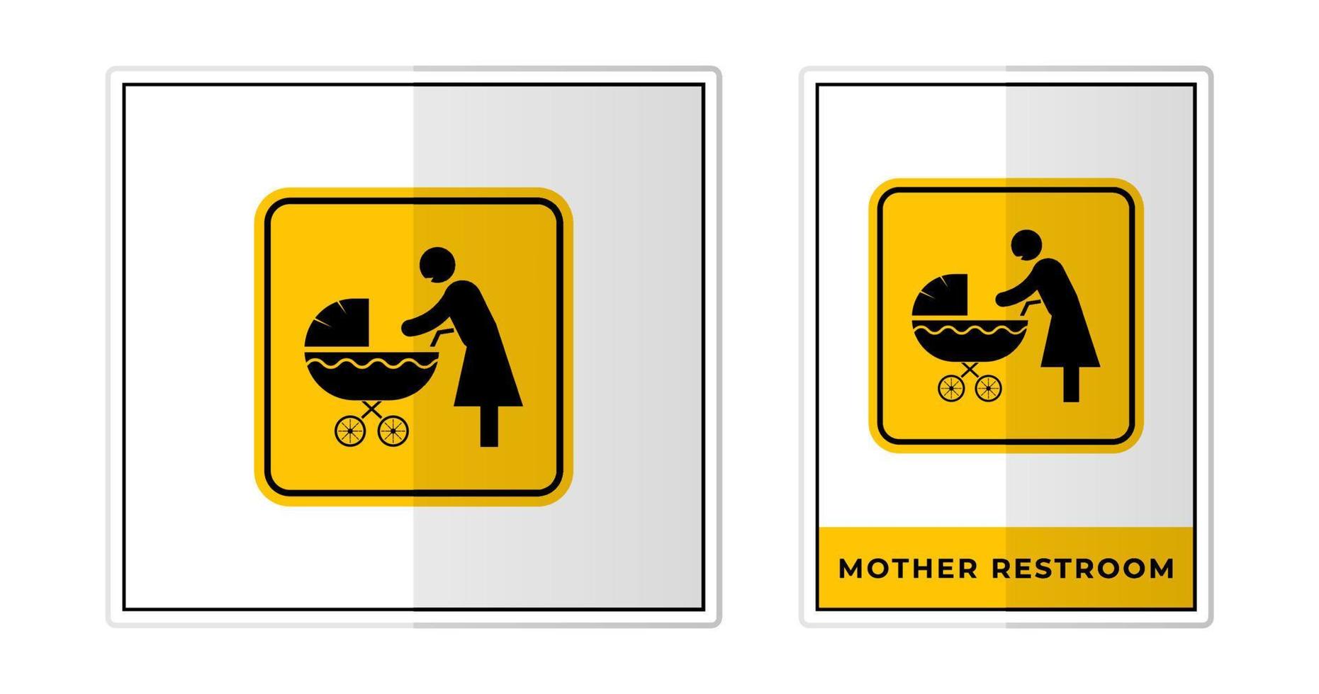 Mother restroom Sign Label Symbol Icon Vector Illustration