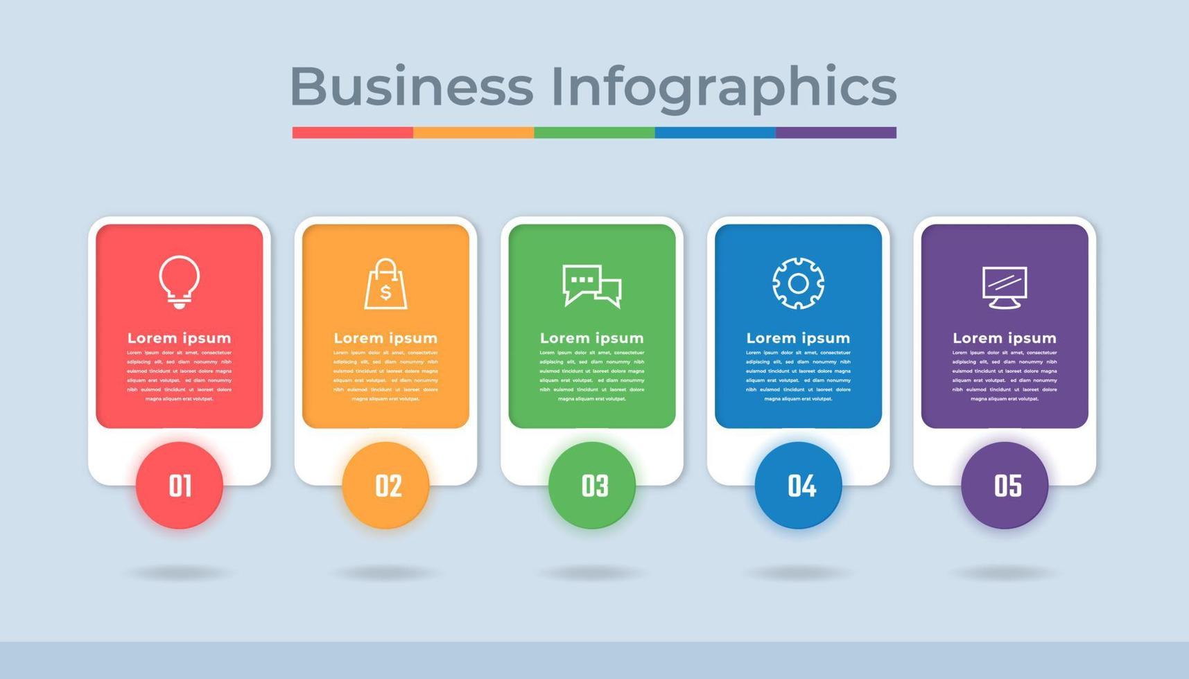 gráfico de proceso de visualización de datos comerciales de infografía de línea de tiempo. gráfico de diagrama abstracto con pasos, opciones vector