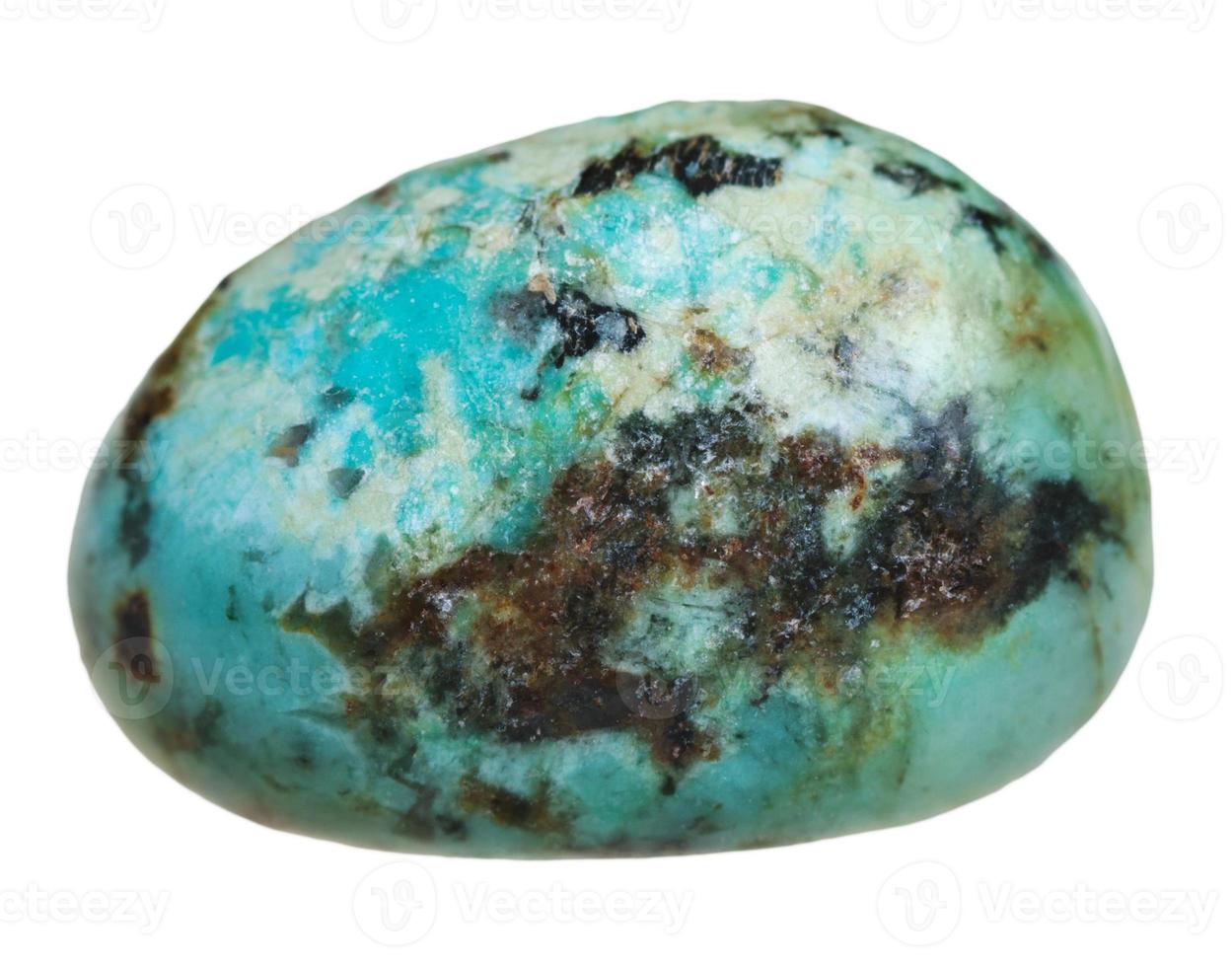 tumbled Turquoise mineral gem stone isolated photo