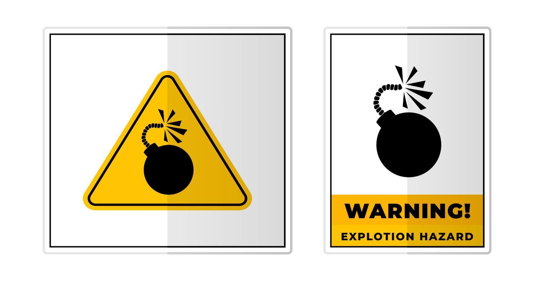 bomba advertencia firmar etiqueta símbolo icono vector ilustración