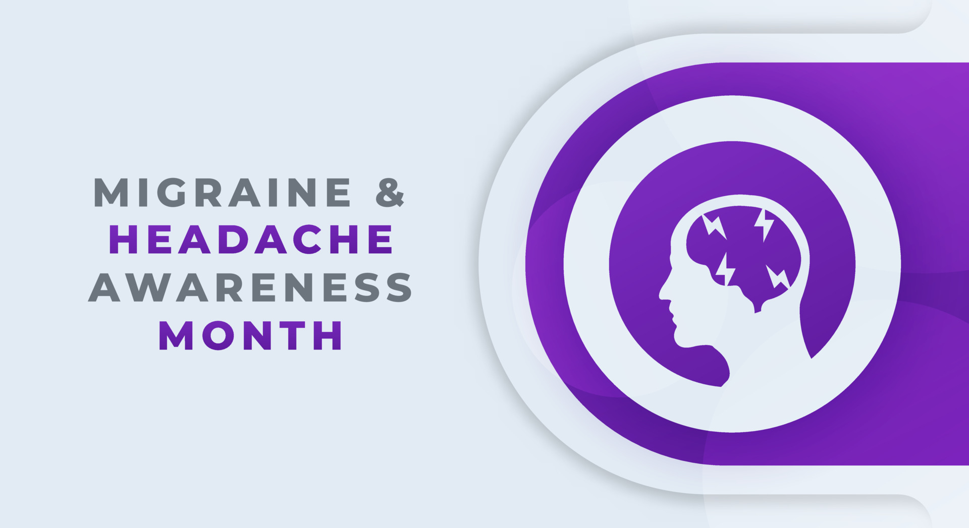 Happy National Migraine and Headache Awareness Month Celebration Vector