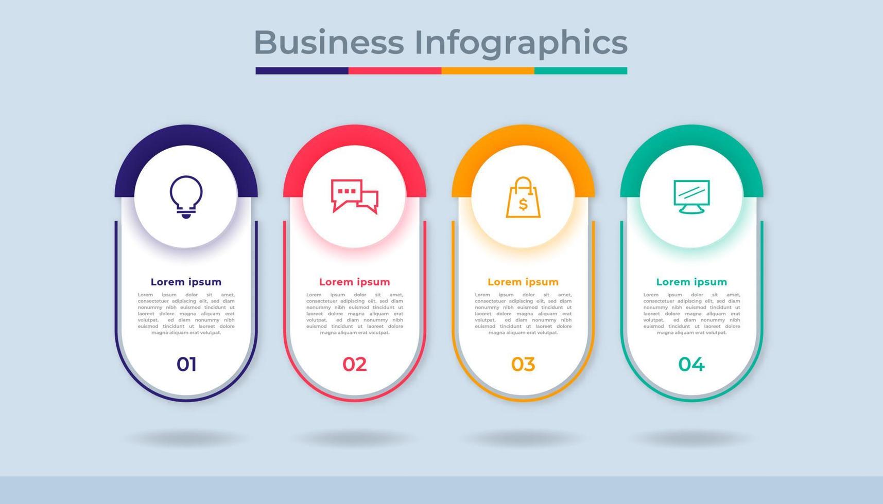 gráfico de proceso de visualización de datos comerciales de infografía de línea de tiempo. gráfico de diagrama abstracto con pasos, opciones vector