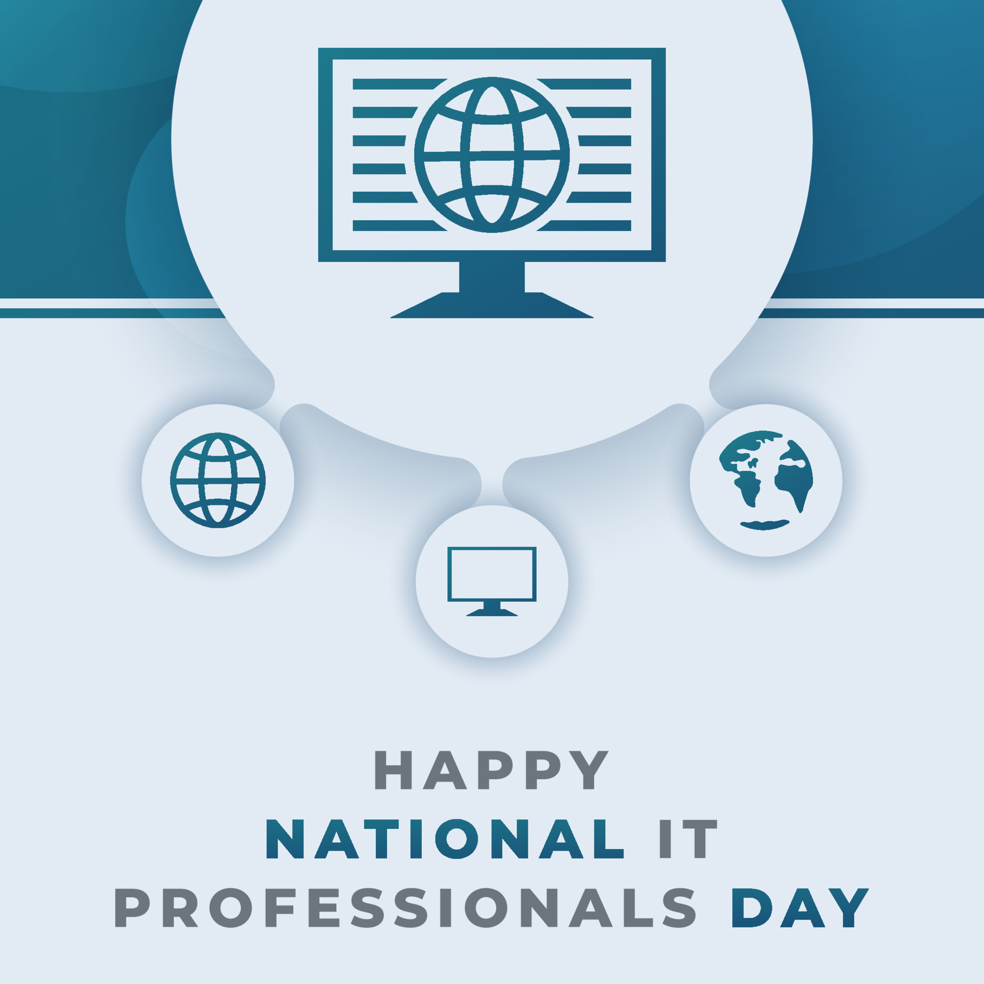 Happy National IT Professionals Day Celebration Vector Design