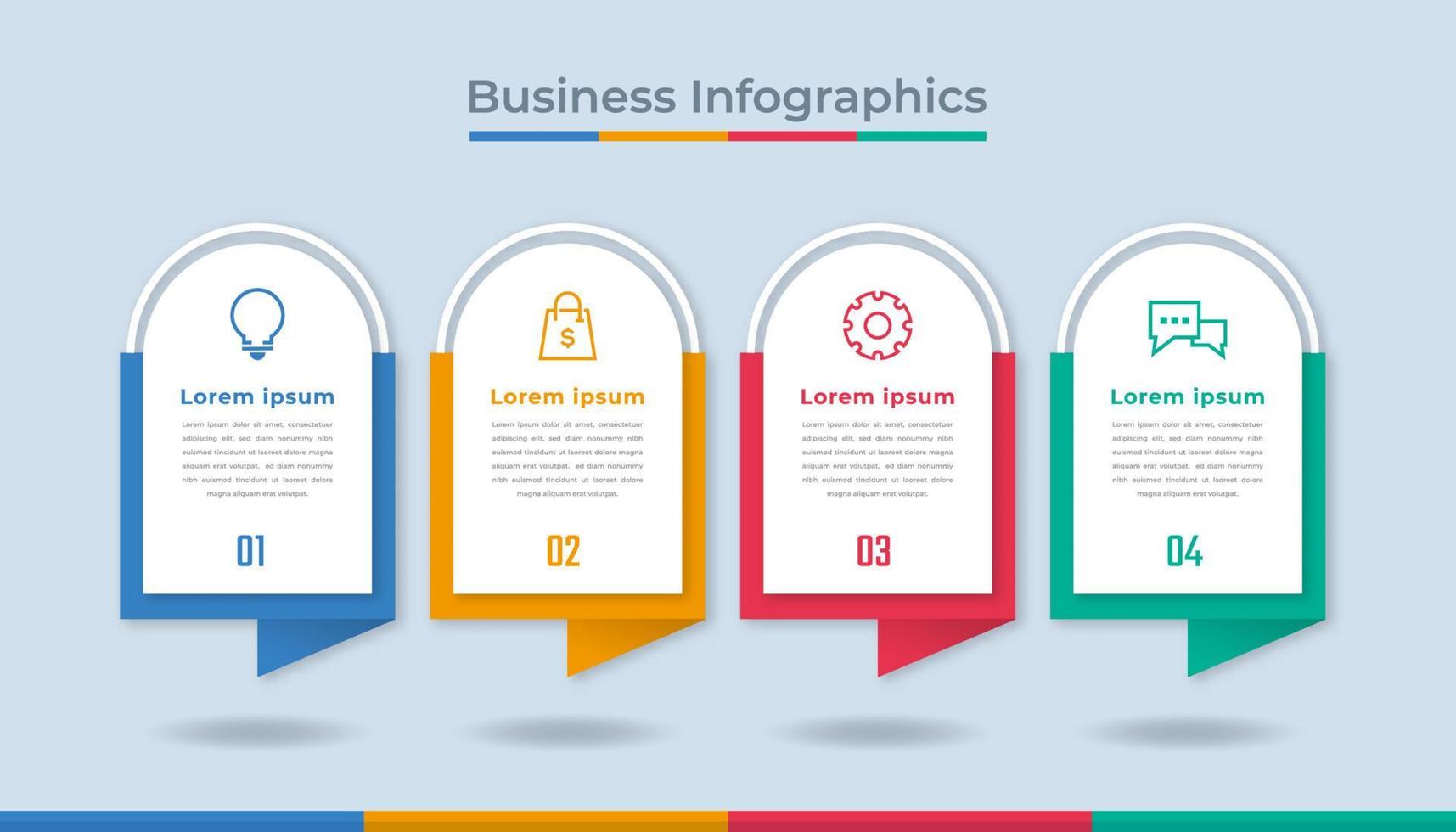 gráfico de proceso de visualización de datos comerciales de infografía de línea de tiempo. gráfico de diagrama abstracto con pasos, opciones vector