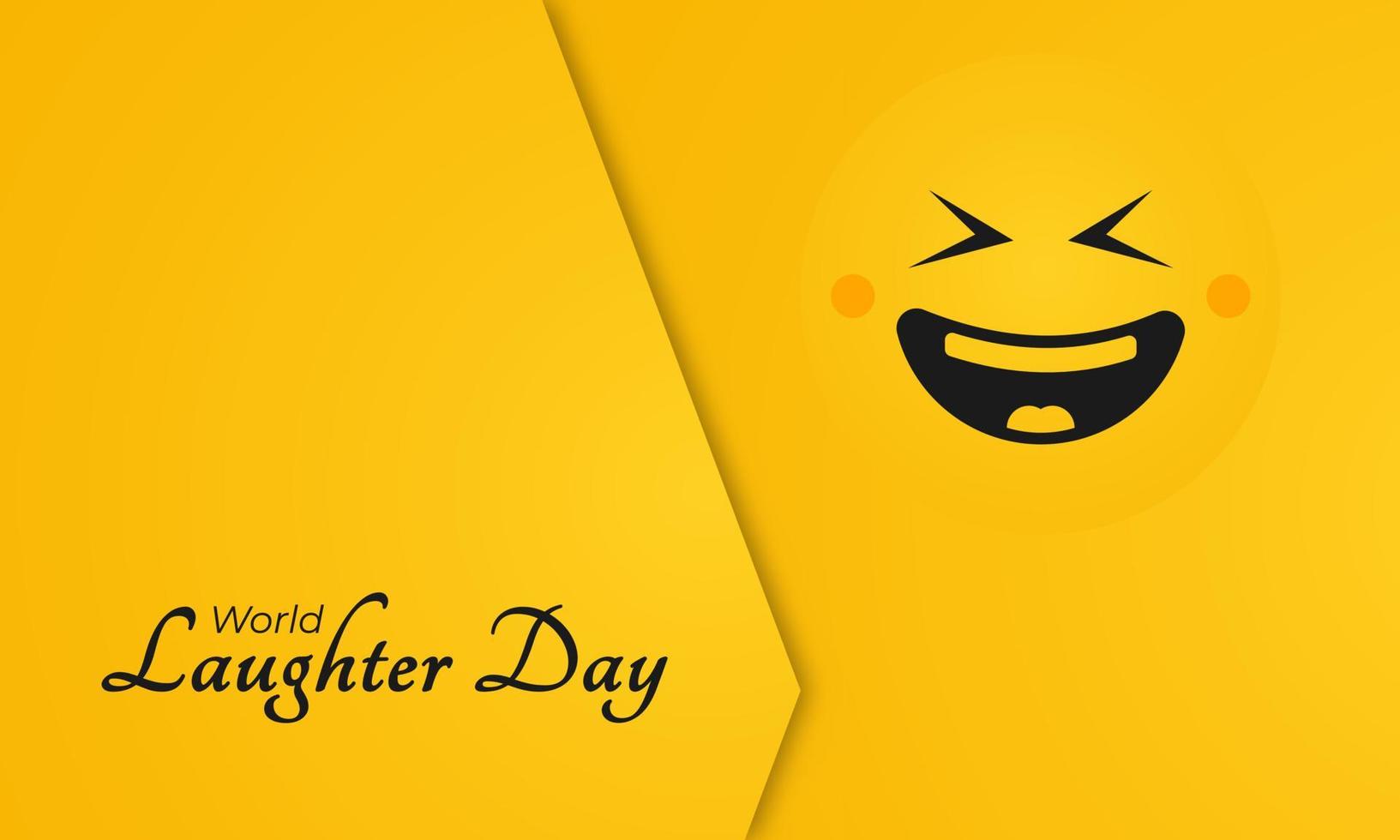 World Laughter Day Greeting Card Banner for Background With Smiley Emoticon Illustration vector