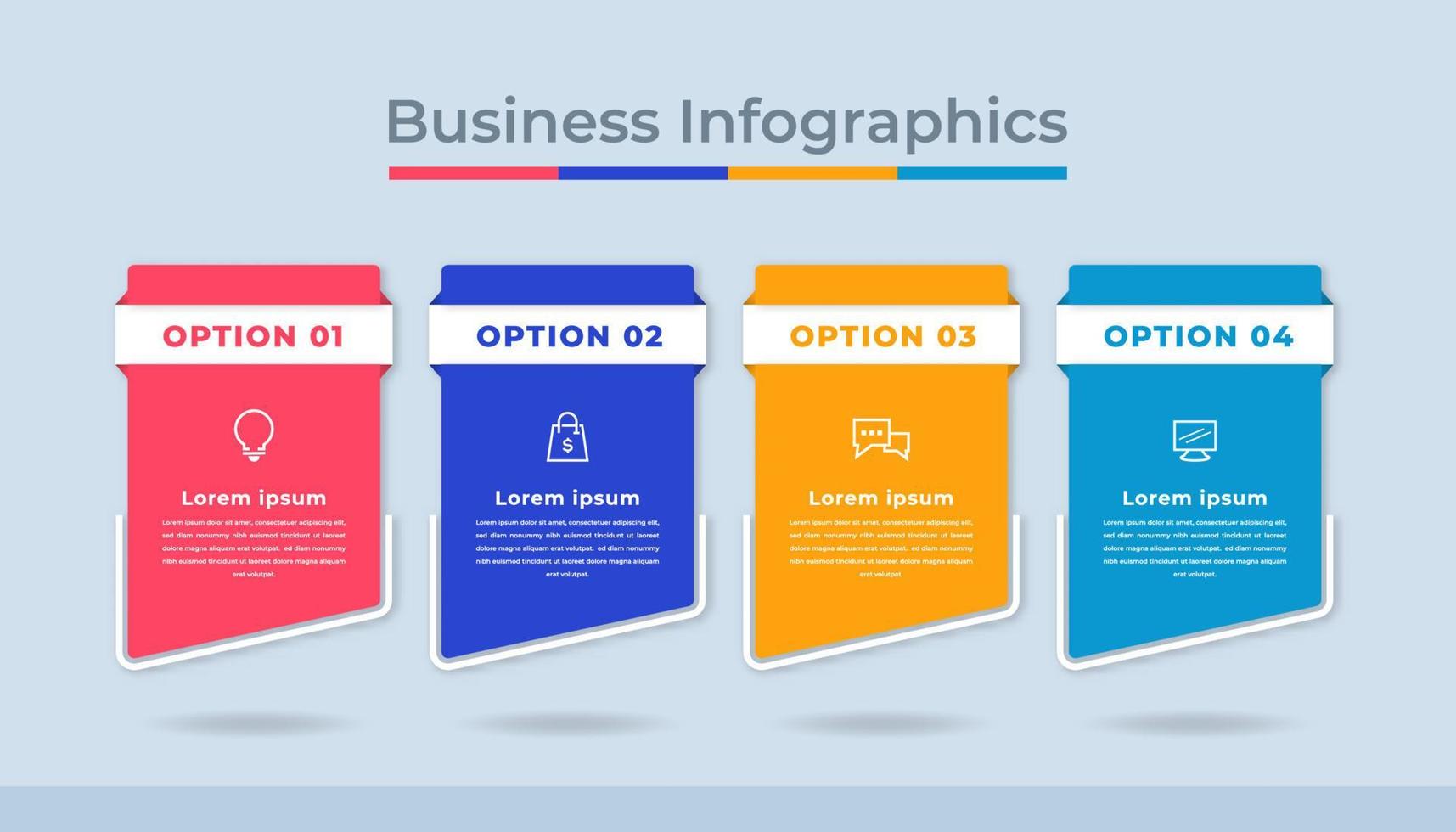 gráfico de proceso de visualización de datos comerciales de infografía de línea de tiempo. gráfico de diagrama abstracto con pasos, opciones vector