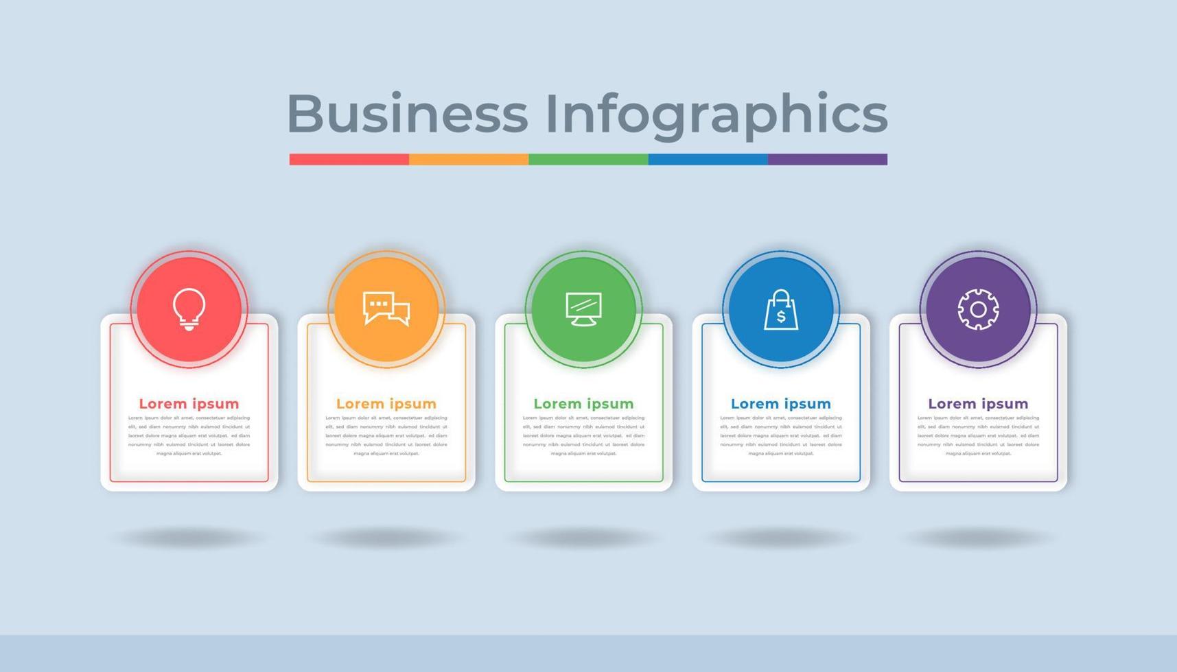 gráfico de proceso de visualización de datos comerciales de infografía de línea de tiempo. gráfico de diagrama abstracto con pasos, opciones vector