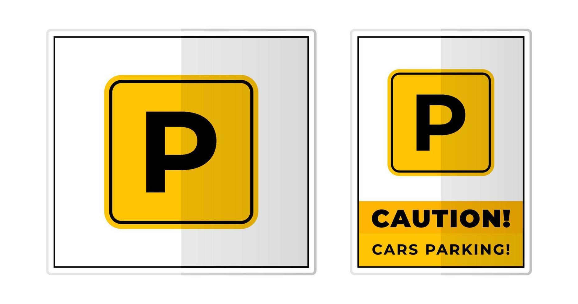 carros estacionamiento firmar etiqueta símbolo icono vector ilustración