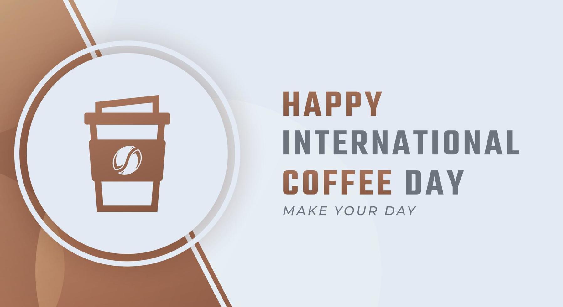 feliz día internacional del café octubre celebración vector diseño ilustración. plantilla para fondo, afiche, pancarta, publicidad, tarjeta de felicitación o elemento de diseño de impresión