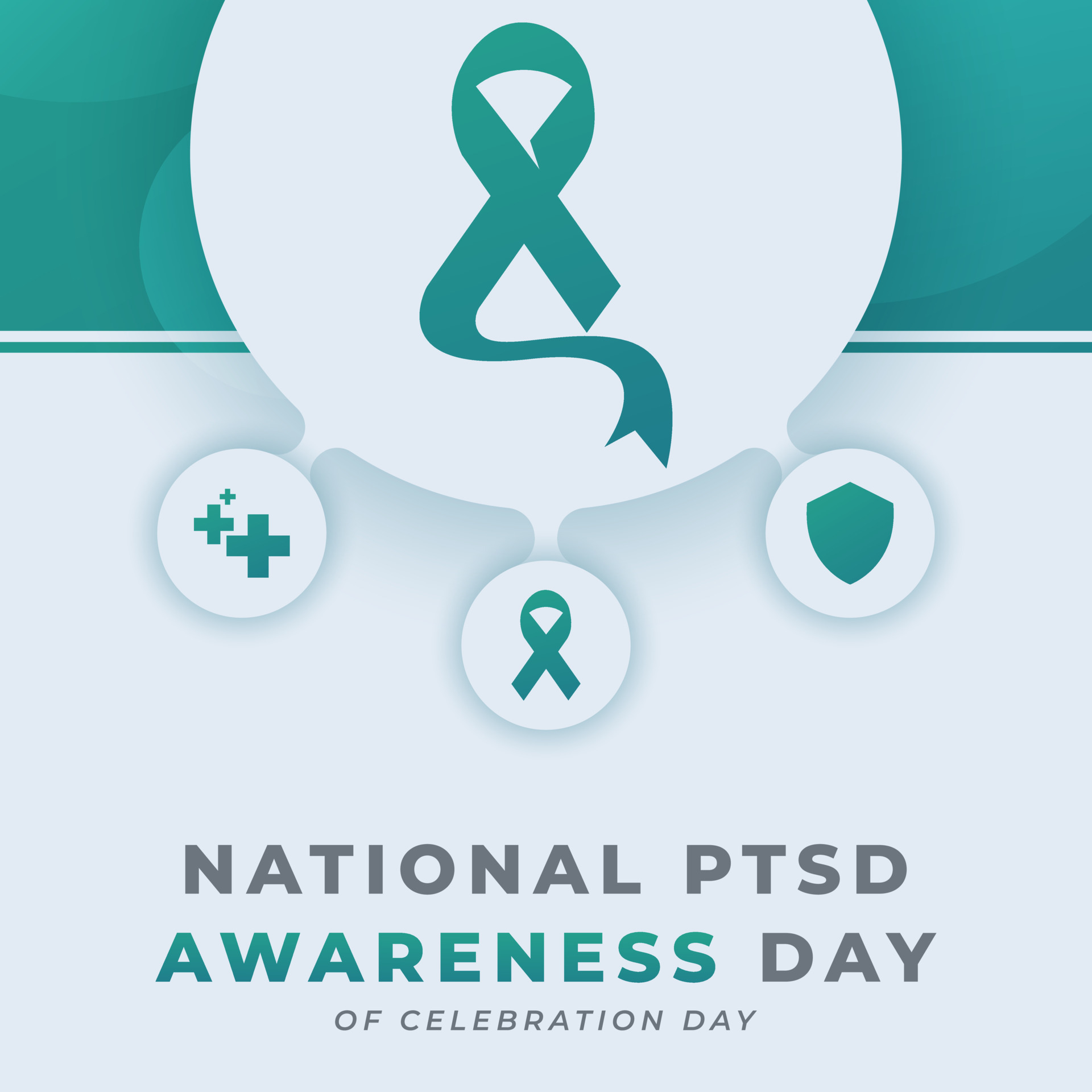 Happy PTSD Awareness Day Celebration Vector Design Illustration for