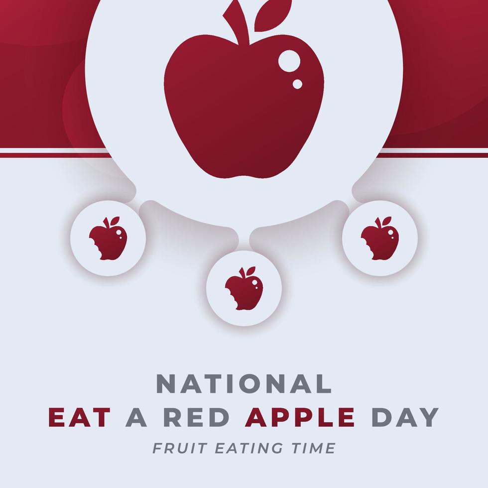 feliz nacional comer una ilustración de diseño de vector de celebración de diciembre de día de manzana roja. plantilla para fondo, afiche, pancarta, publicidad, tarjeta de felicitación o elemento de diseño de impresión