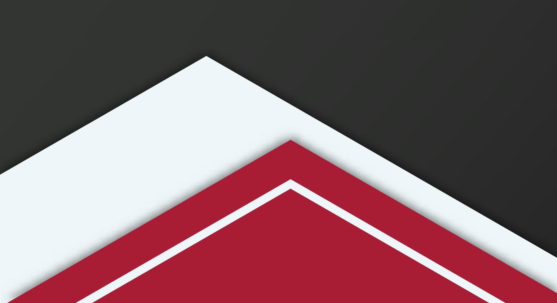 Abstract Simple Shape With Red, White and Black Color Background with Papercut Style for Wallpaper vector
