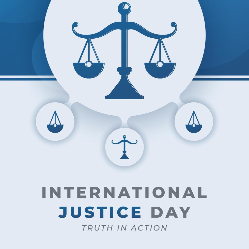 Happy International Justice Day July Celebration Vector Design Illustration. Template for Background, Poster, Banner, Advertising, Greeting Card or Print Design Element