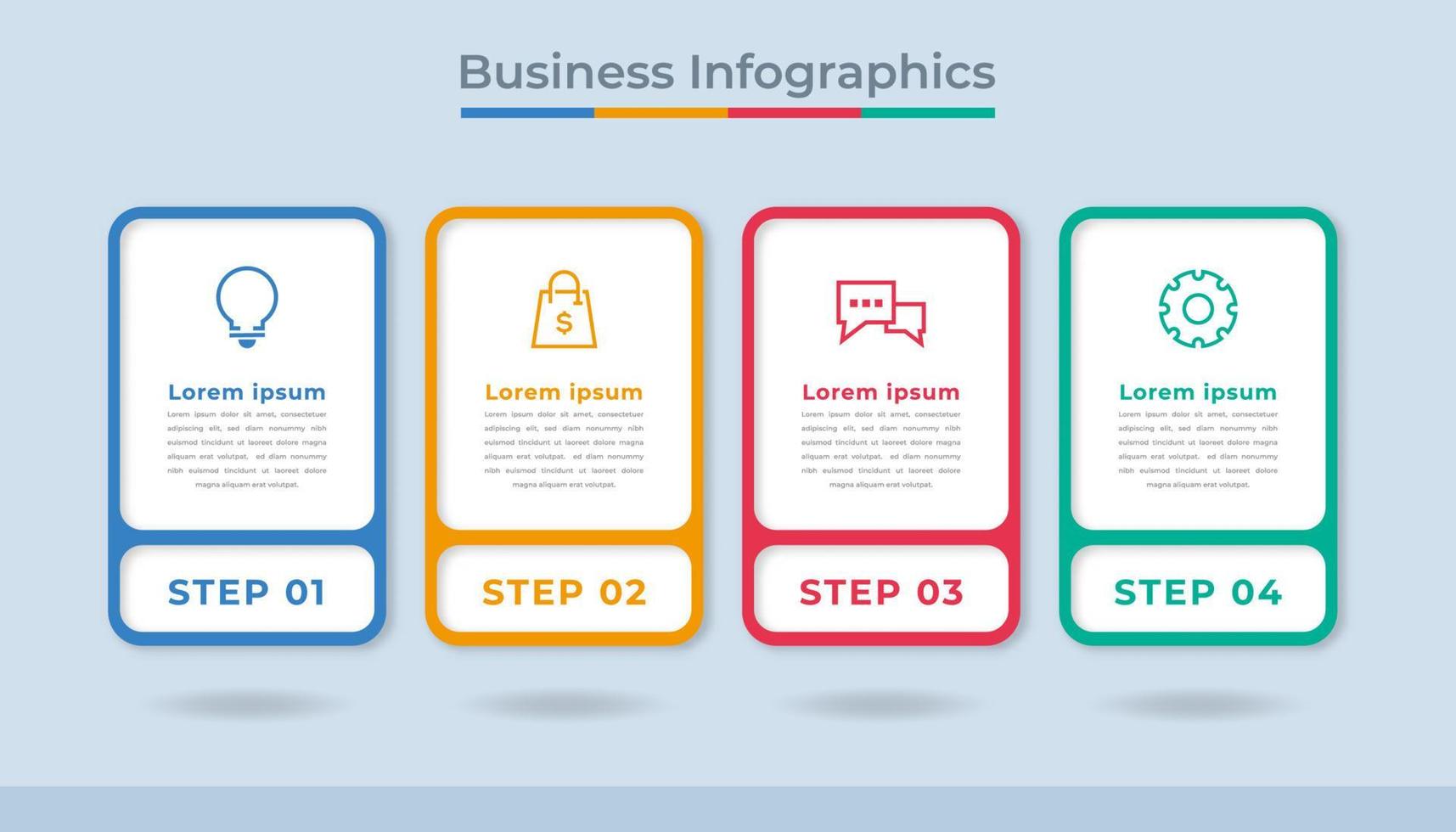 gráfico de proceso de visualización de datos comerciales de infografía de línea de tiempo. gráfico de diagrama abstracto con pasos, opciones vector