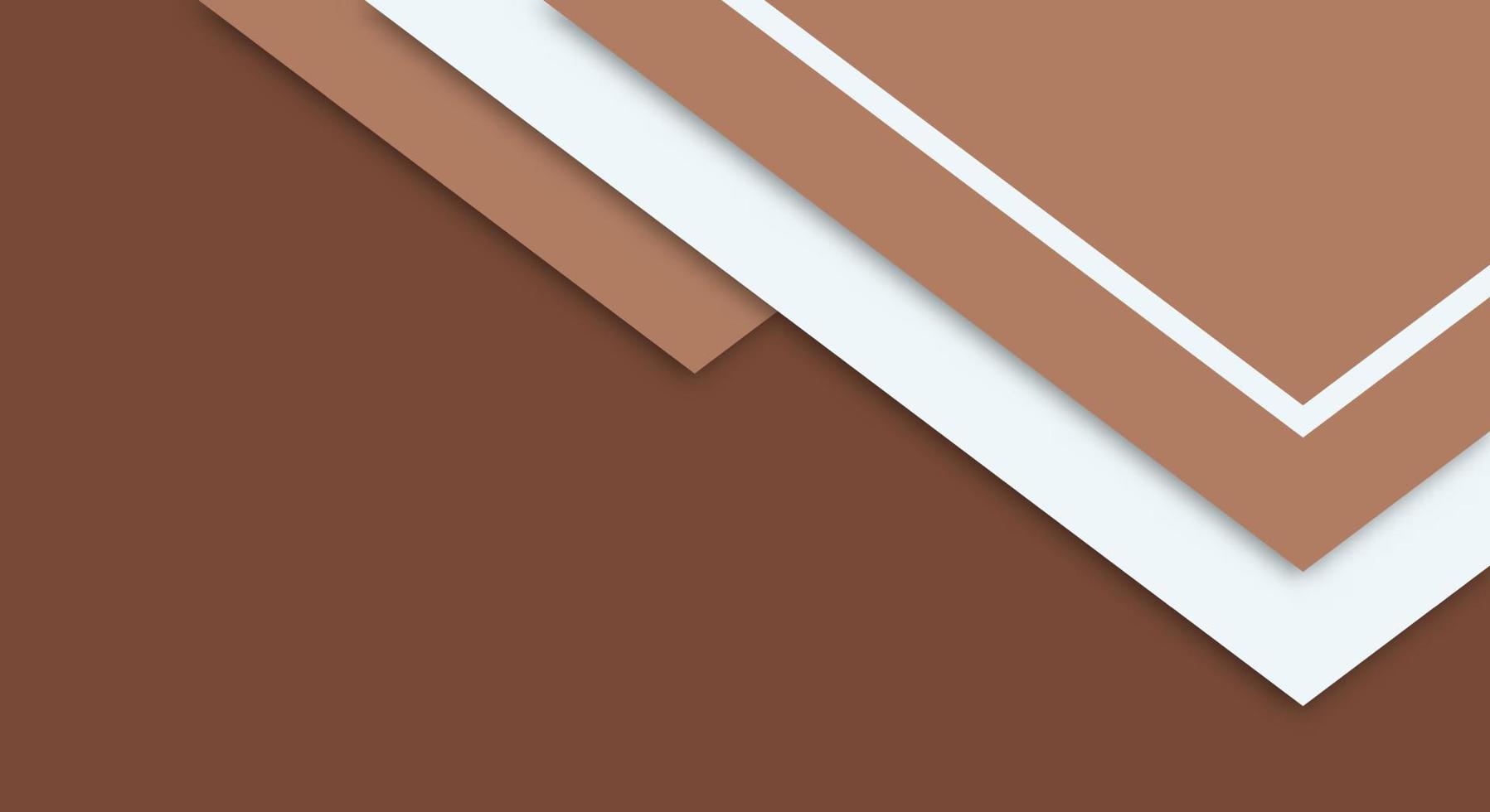 Abstract Simple Shape With White and Brown Color Background with Papercut Style for Wallpaper vector