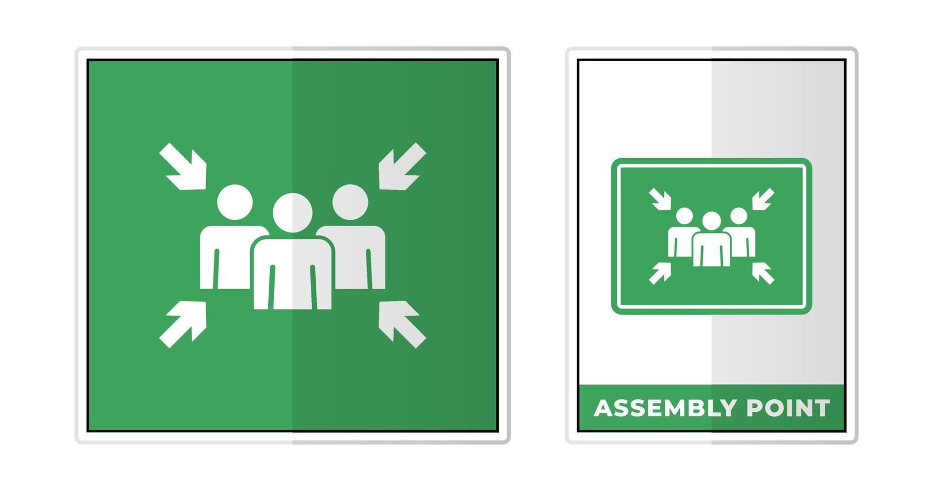 Assembly Point Sign Label Symbol Icon Vector Illustration